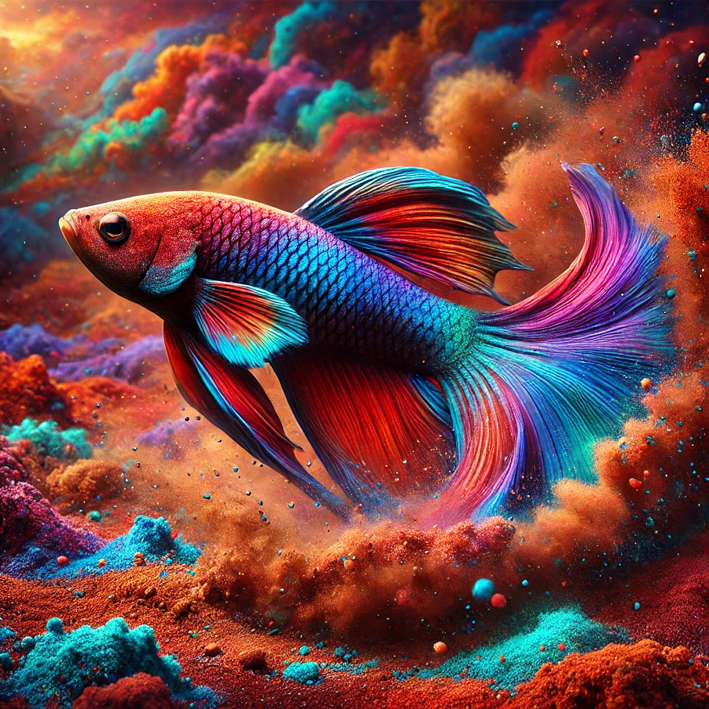 Slop Haus | A brightly colorful aurora borealis fish