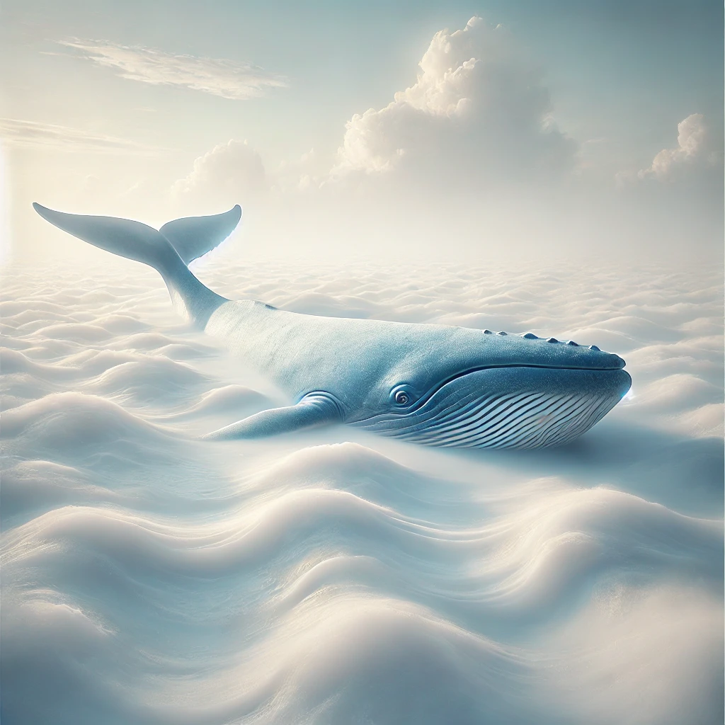 Slop Haus | A blue whale in a sea of milk